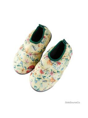 Memory Foam Slippers Slip-On Nylon Fleece Lined Camping Outdoor